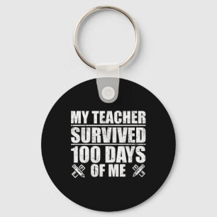Porte-clés Enseignant Survécu 100 Jours De Moi Étudiant Fun