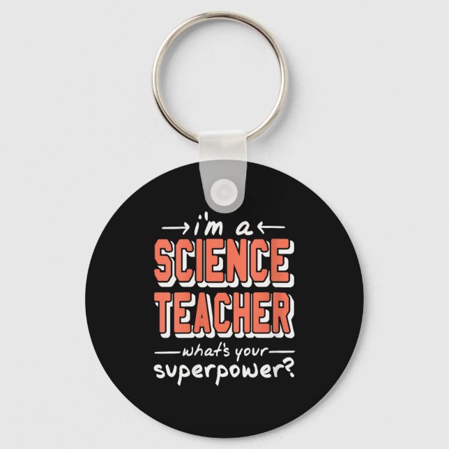 Porte-clés Enseignante de Sciences Féminine Superwer Drôle Fi (Recto)