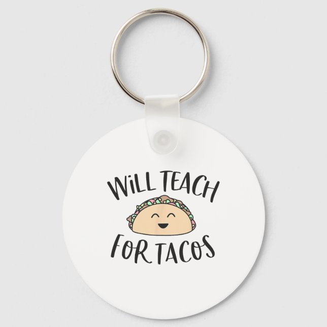 Porte-clés Enseignera À Tacos Mignonne Enseignant Drôle Cinco (Recto)