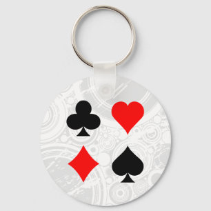 Porte-clés : enseignes de cartes Blackjack / Poker