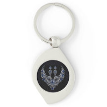 Ensemble de bijoux en cristal de tigre argent bleu