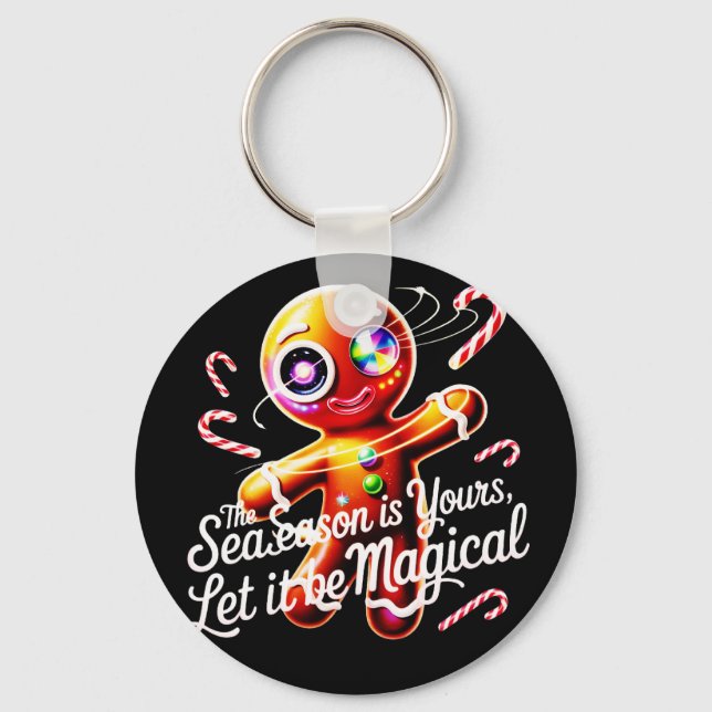 Porte-clés Ensemble de boutons de décoration en pain d'épices (Recto)