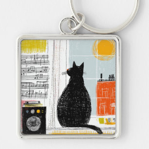 Porte-clés Ensemble de vie Vinyl Black Cat High Rise