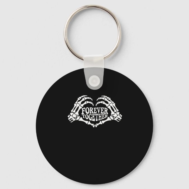 Porte-clés Ensemble Un Coeur Fait De Squelette Mains Classiqu (Recto)