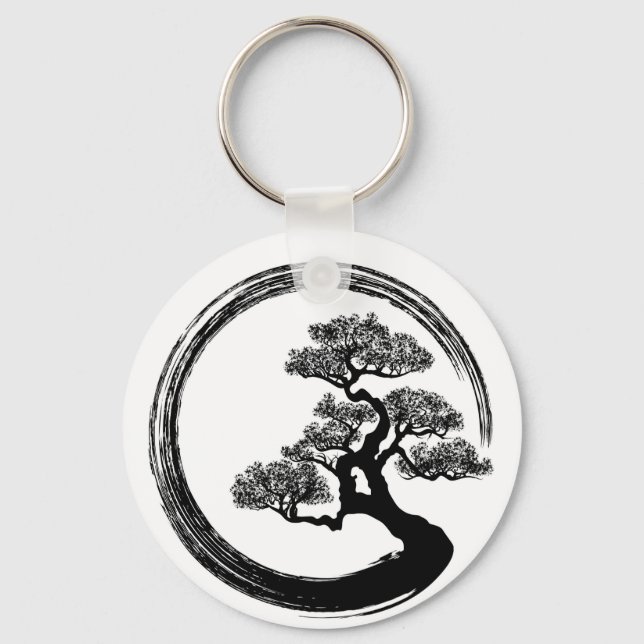 Porte-clés Enso Zen Circle and Bonsai Tree (Recto)