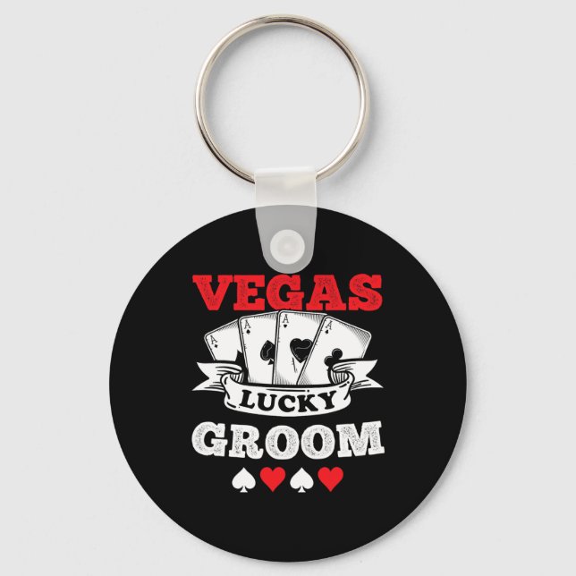Porte-clés Enterrement de vie de garçon à Vegas Marié à Vegas (Recto)