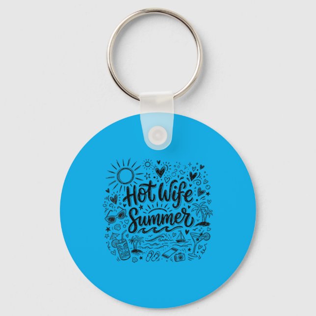 Porte-clés Enterrement de vie de jeune fille doodle plage d'é (Recto)