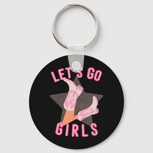 Porte-clés Enterrement de vie de jeune fille Western Lets Go  (Recto)