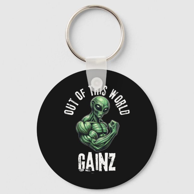 Porte-clés Entraînement de gym pour Alien amusant (Recto)