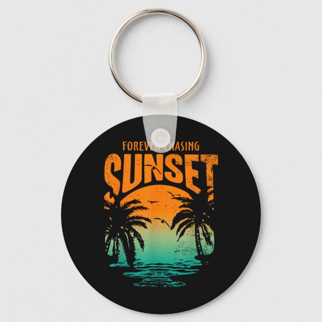 Porte-clés Entraînement Éternelle Poursuite du Coucher du Sol (Recto)