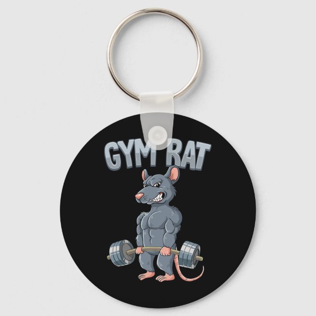 Porte-clés Entraînement Poids Décharge Gym Rat (Recto)