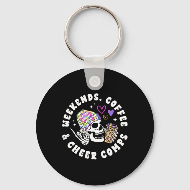 Porte-clés Entraîneur de Cheerleading Weekends Coffee Cheer C (Recto)