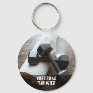 Porte-clés Entraîneur personnel ou Fitness Dumbells Serviette