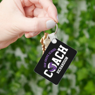Porte-clés Entraîneur sportif de volley-ball - Violet