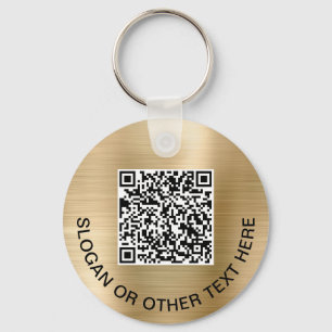 Porte-clés Entreprise 2 Codes QR Promotionnels Or