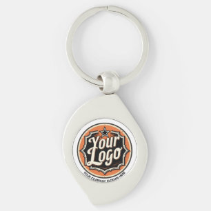 Porte-clés Entreprise de logo et de texte personnalisés simpl