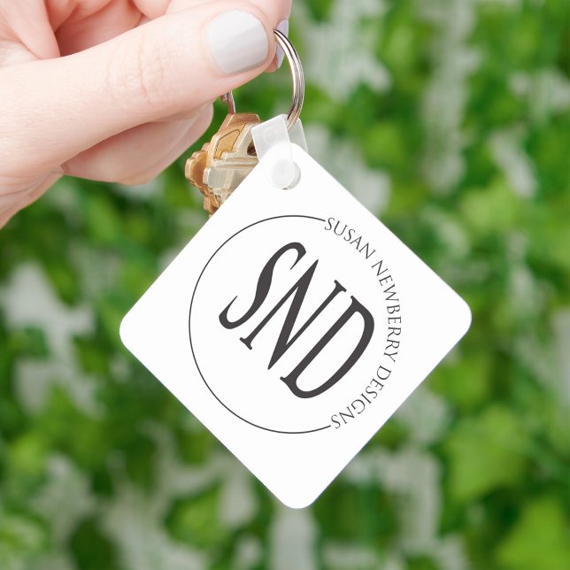 Porte-clés Entreprise de logo personnalisé simple (Créateur téléchargé)