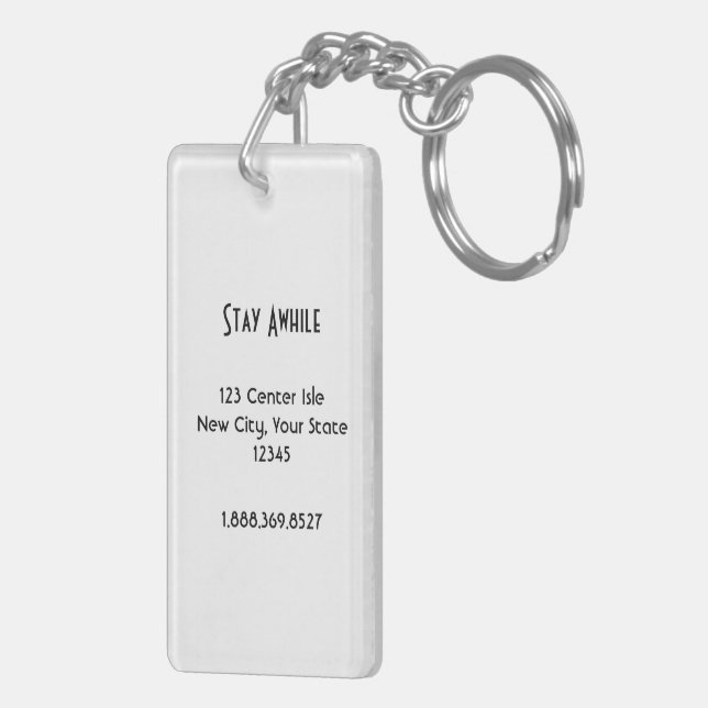 Porte-clés Entreprise personnalisée blanche solide (Dos droit)
