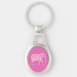 Porte-clés Ephène de mer - rose glacé et fuchsia