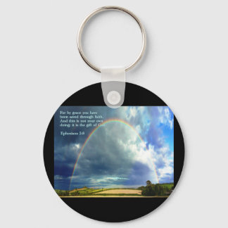 Porte-clés Éphésiens 2:8 Arc-en-ciel