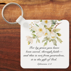 Porte-clés Éphésiens 2:8 Par grâce vous avez sauvé la Bible