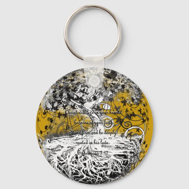 Porte-clés Éphésiens 3:17 (Recto)