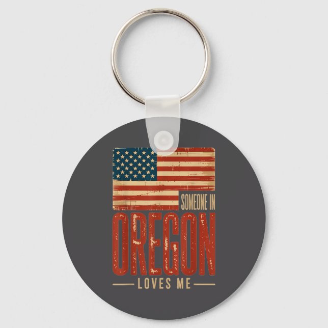 Porte-clés Epic Loves Flag US Oregon Someone Me (Recto)