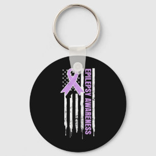 Porte-clés Epilepsie Conception de Conscience Patriotique US