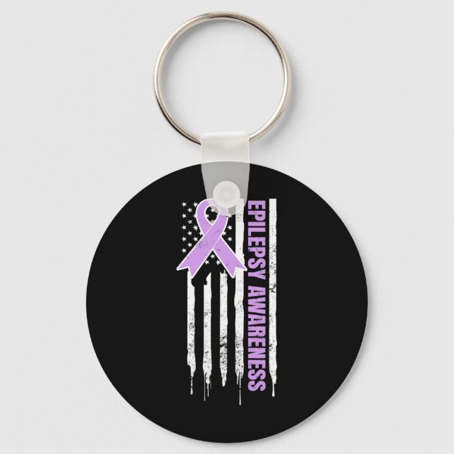 Porte-clés Epilepsie Conception de Conscience Patriotique US  (Recto)