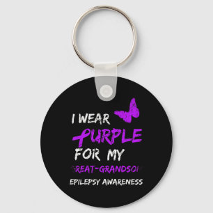 Porte-clés Epilepsie Je Porte Du Violet Pour Mon Arrière-peti