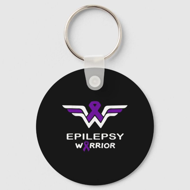 Porte-clés Epilepsy Awareness Warrior Support Survivor Purple (Recto)