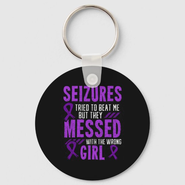 Porte-clés Epilepsy Seizure Neurological Disorder Purple Ribb (Recto)