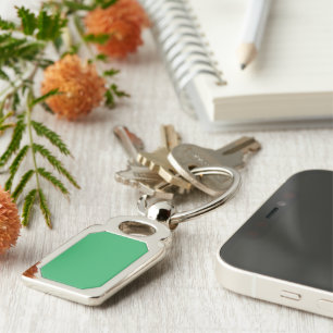 Porte-clés Épingle à bouton vert émeraude personnalisée