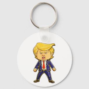 Porte-clés Épinglette de revers Trump heureux Chibi Dessin an
