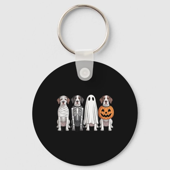 Porte-clés Épouvantail Chien Anglais Pointer Citrouille Hallo (Recto)
