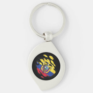 Porte-clés Equateur Drapeau déchiré