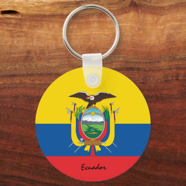 Porte-clés Equateur Drapeau & Equateur patriotes / sports (Recto)