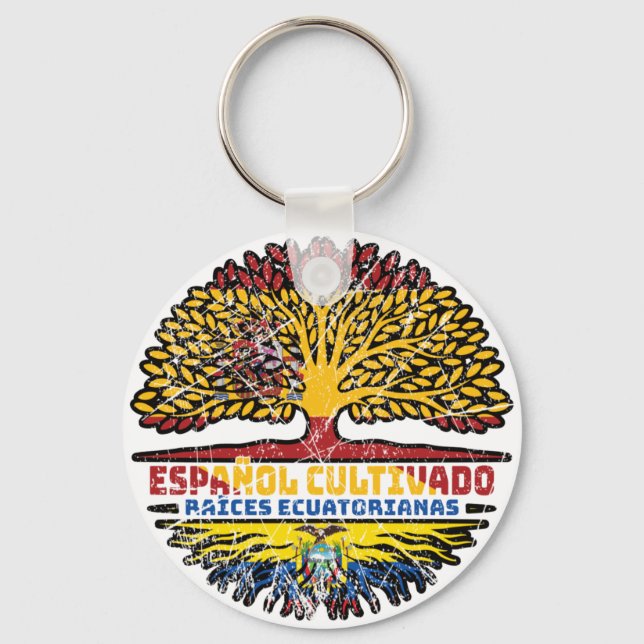 Porte-clés Equateur Equatorien Equatorien Espagne Espagnol (Recto)