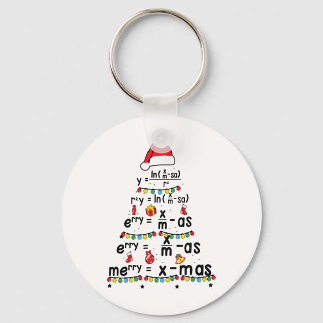 Porte-clés Équation Math Joyeux X mas Funny Enseignant Math C (Recto)