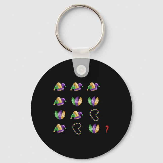 Porte-clés Équation mathématique Mardi Gras Perles Masques En (Recto)