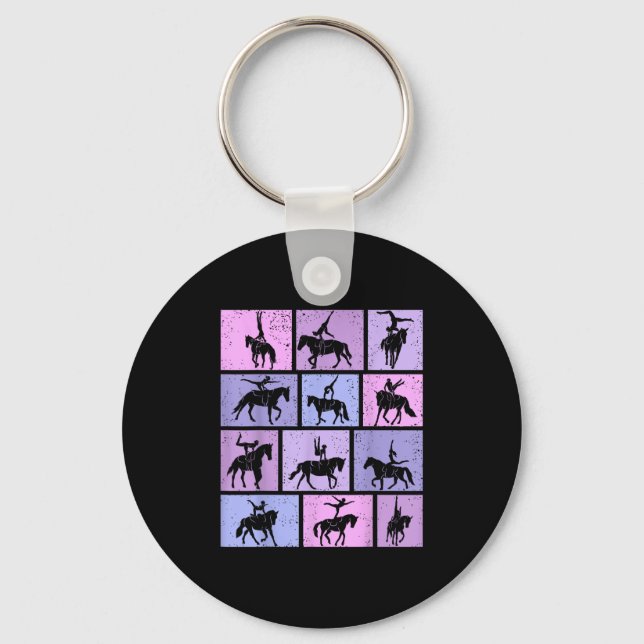 Porte-clés Equestrian Vaulting Horse Vaulter Girls Womens  (Recto)
