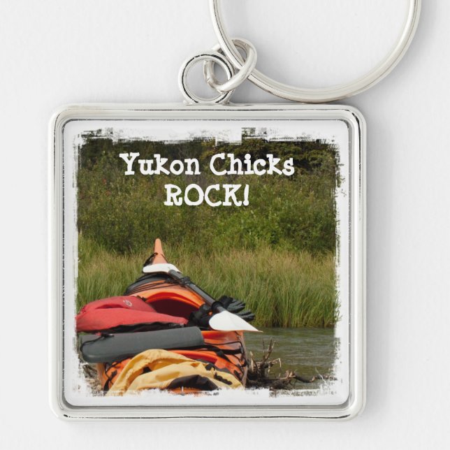 Porte-clés Équilibre de kayak ; ROCHE de poussins du Yukon (Devant)