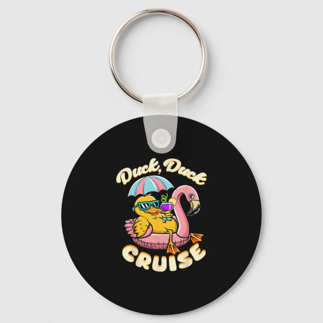 Porte-clés Équipage de croisière Canard en caoutchouc Vacance (Recto)