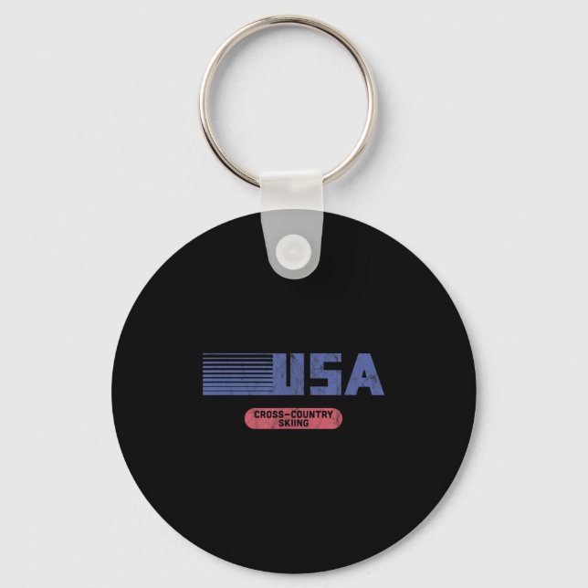 Porte-clés Équipe américaine de ski de fond Retro Usa 2022 (Recto)