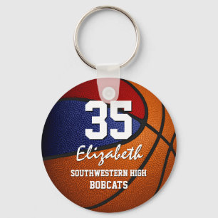 Porte-clés Équipe bleu rouge couleurs filles garçons basket-b