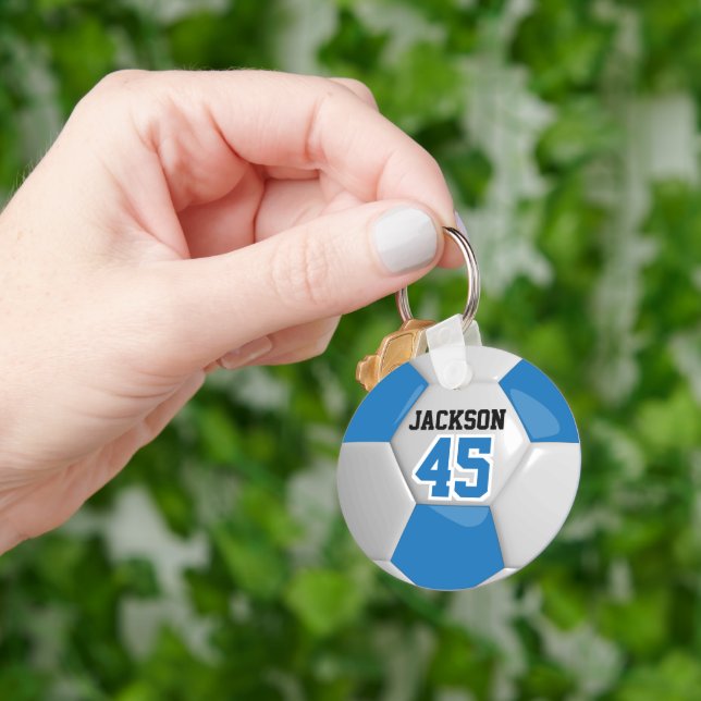Porte-clés Équipe Bleue et Blanche ⚽ balle (main)