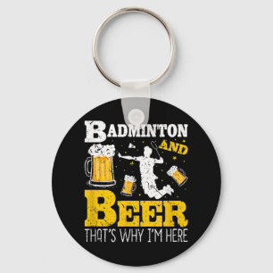 Porte-clés Équipe de badminton buvant de la bière de badminto