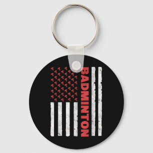 Porte-clés Équipe de badminton Drapeau américain Usa Badminto