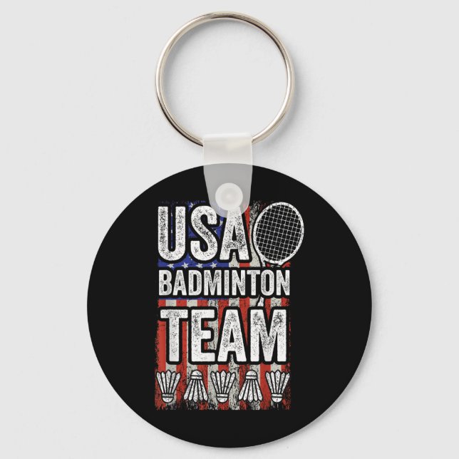 Porte-clés Équipe de badminton Usa Drapeau Américain Badminto (Recto)
