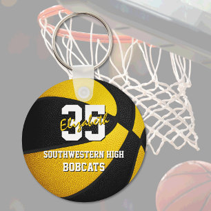 Porte-clés équipe de basket-ball des enfants d'or noir couleu